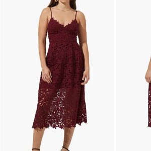 Astr Lace Midi Dress
